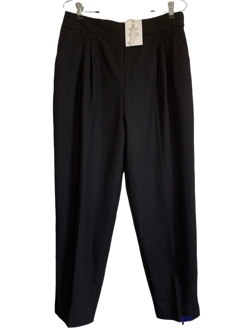 NWT Asos Black Pleated High Rise Dress Ankle Pant Women Sz 10 Tapered Pockets